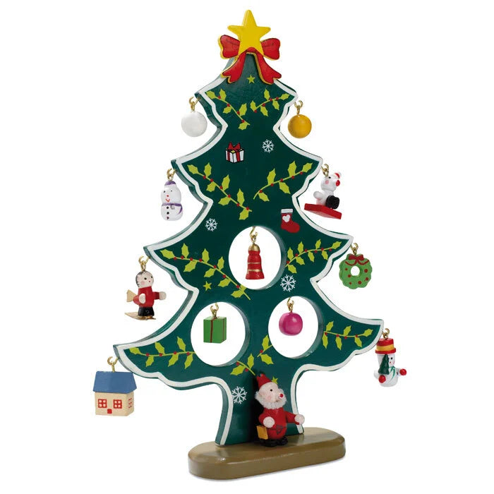 Houten kerstboom met decoratie 5271