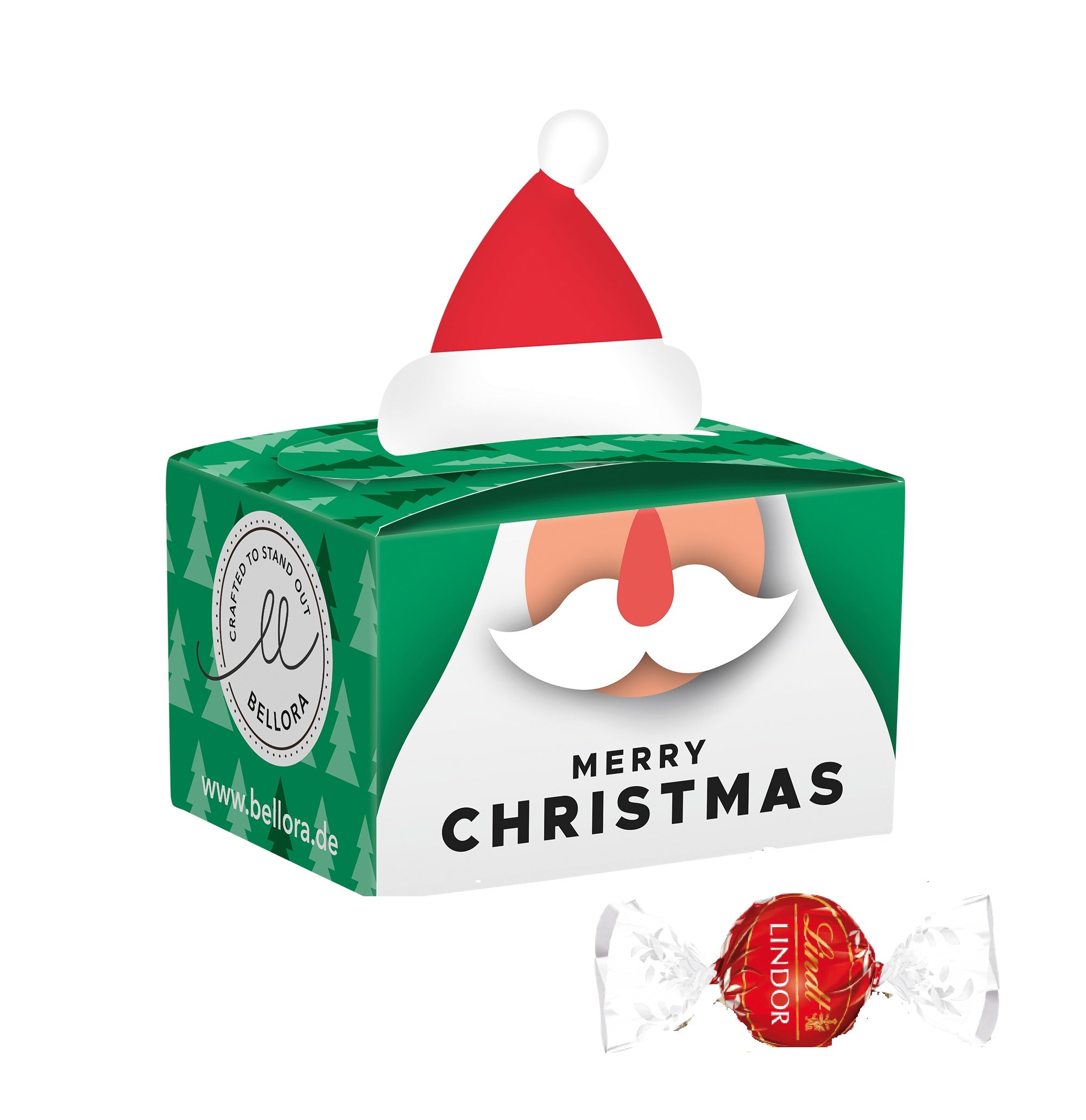 Geschenkdoosje met kerstmutsje, LINDOR melkbal