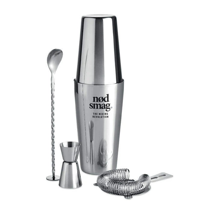 Cocktail set zilver onbedrukt 2293